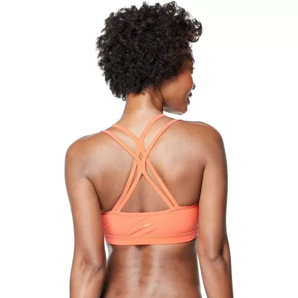 Speedo Womens Swimsuit Triangle Bikini TopHot Coral