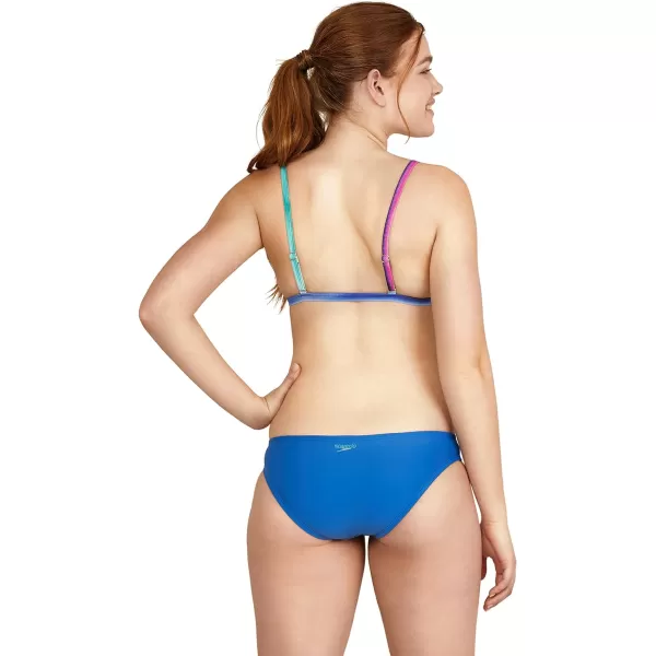 Speedo Womens Swimsuit Triangle Bikini TopRainbow Stripe