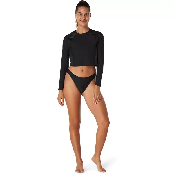 Speedo Womens Uv Swim Shirt Long Sleeve RashguardCrop Sheen Speedo Black