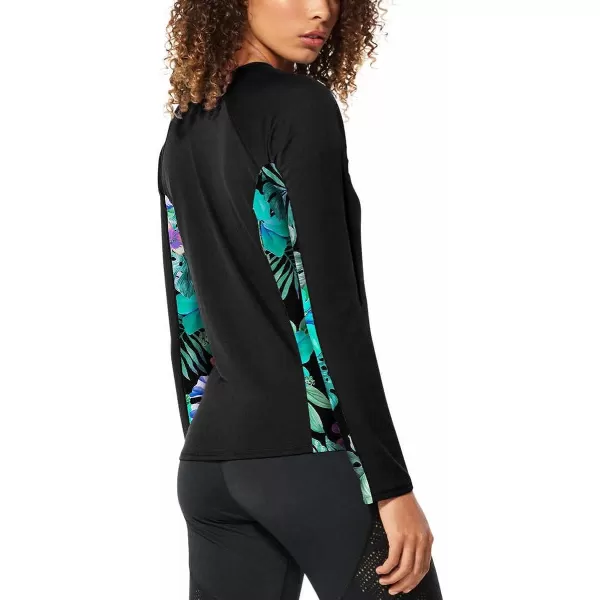 Speedo Womens Uv Swim Shirt Long Sleeve RashguardHibiscus Speedo Black