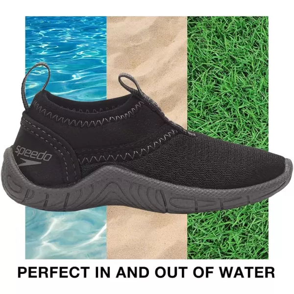 Speedo boys Unisexkid Water Shoe Tidal Cruiser ToddlerBlackDark Gull Grey