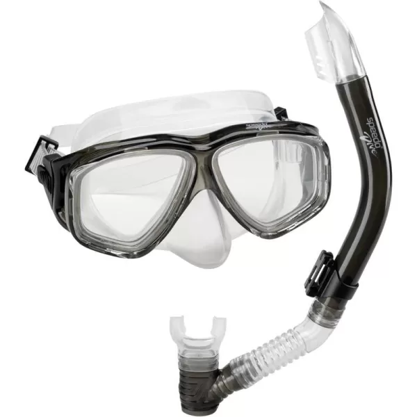 Speedo Adventure Swim Mask amp Snorkel SetSmoke