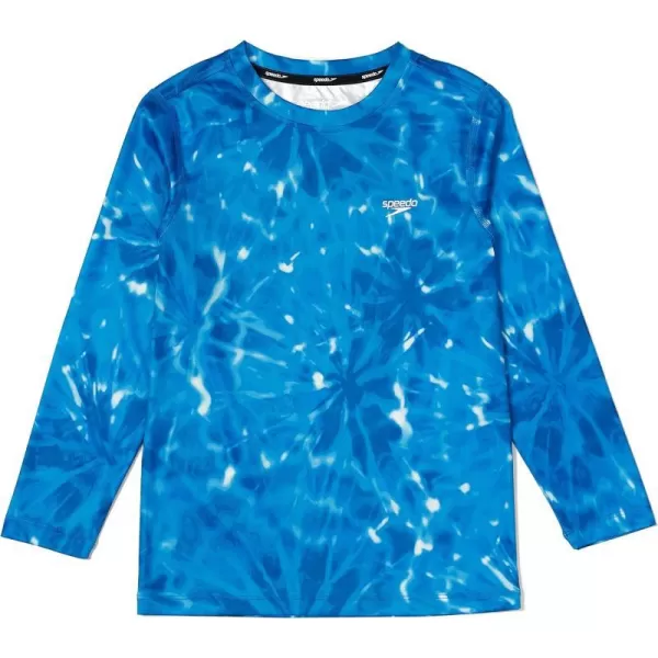 Speedo Boys UV Swim Shirt Long Sleeve Tee GraphicElectric Blue Lemonade