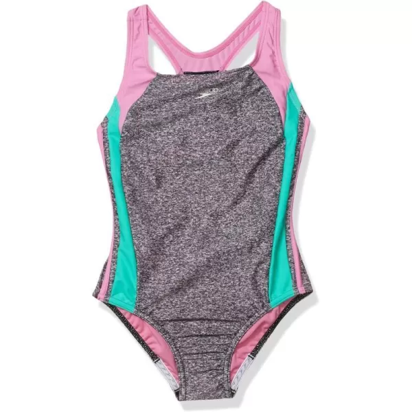 Speedo Girls Swimsuit One Piece Infinity Splice Thick StrapFuchsia Pink