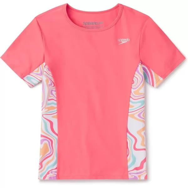 Uv Swim Shirt Short Sleeve Printed Rashguard Coral Paradise