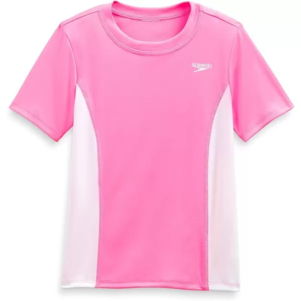 Speedo Girls UV Swim Shirt Short Sleeve Printed RashguardUv Swim Shirt Short Sleeve Printed Rashguard Sugar Plum