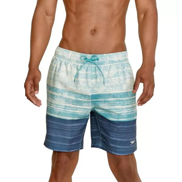 Speedo Mens Swim Trunk Mid Length Redondo FloralReign China Blue