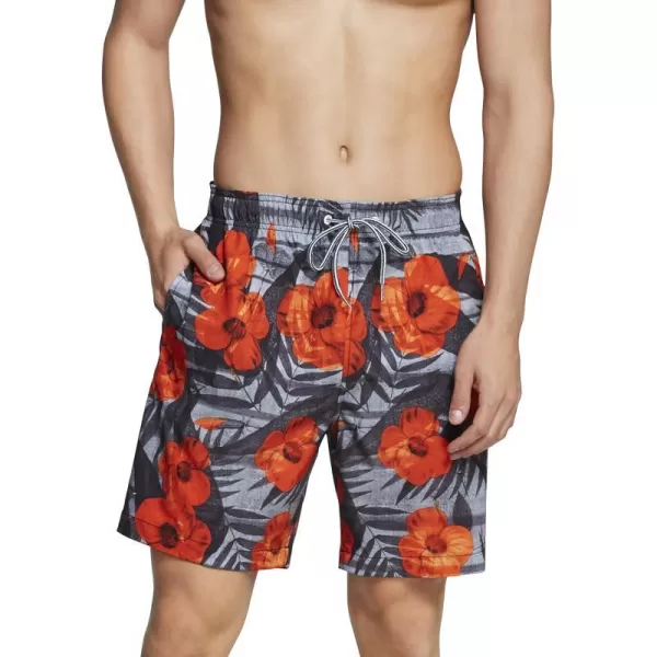 Speedo Mens Swim Trunk Mid Length Redondo FloralSpeedo Orange