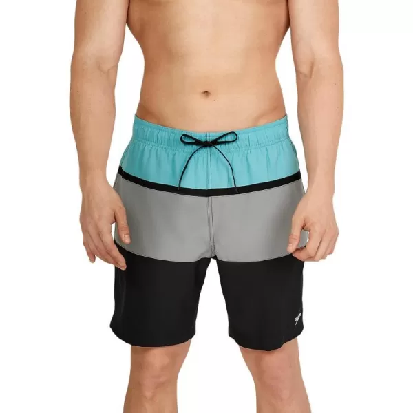 Speedo Mens Swim Trunk Mid Length Redondo StripePorcelain Block