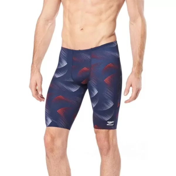 Speedo Mens Swimsuit Jammer Endurance Beta Blade Team ColorsRedWhiteBlue