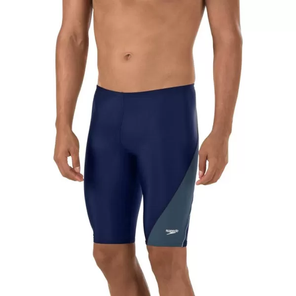 Speedo Mens Swimsuit Jammer Powerflex Eco Revolve Splice Team ColorsDiscontinuedSpeedo Navy