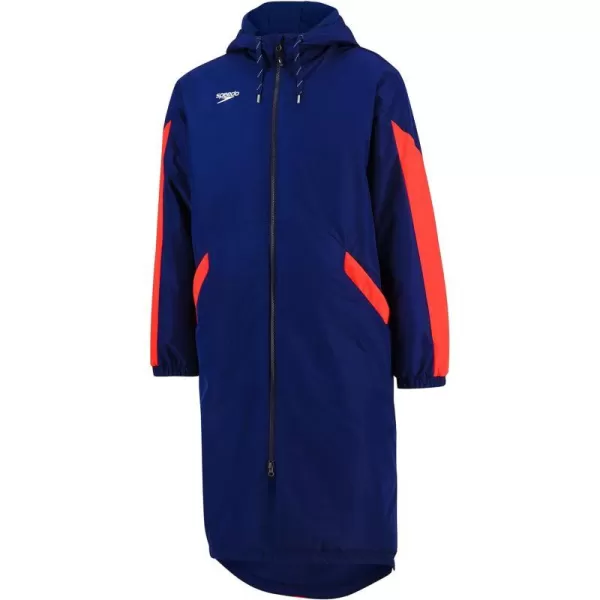 Speedo UnisexAdult Parka Jacket Fleece Lined Team ColorsEdge RedWhiteBlue