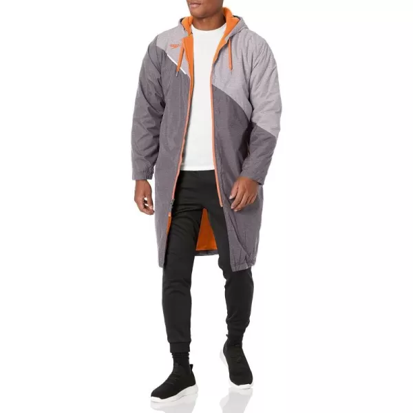 Speedo UnisexAdult Parka Jacket Fleece Lined Team ColorsOrangeGrey