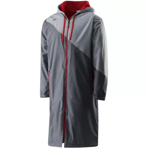 Speedo UnisexAdult Parka Jacket Fleece Lined Team ColorsRedGrey