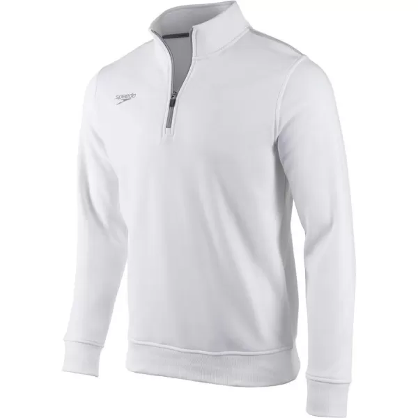 Speedo UnisexAdult Sweatshirt Quarter Zip Pull Over Team Warm UpWhite