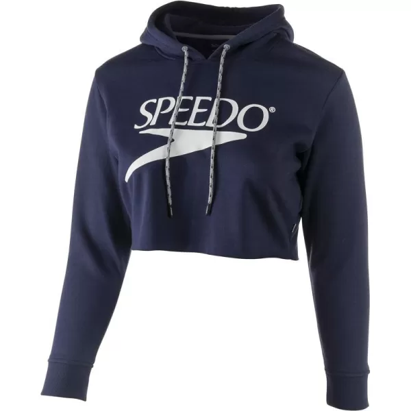 Speedo Womens Sweatshirt Vintage Cropped HoodieSpeedo Navy