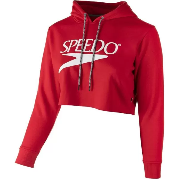 Speedo Womens Sweatshirt Vintage Cropped HoodieSpeedo Red