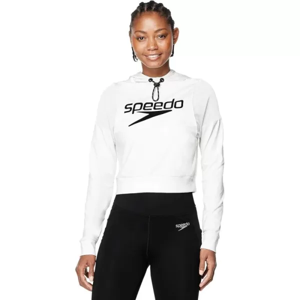 Speedo Womens Sweatshirt Vintage Cropped HoodieWhite Active