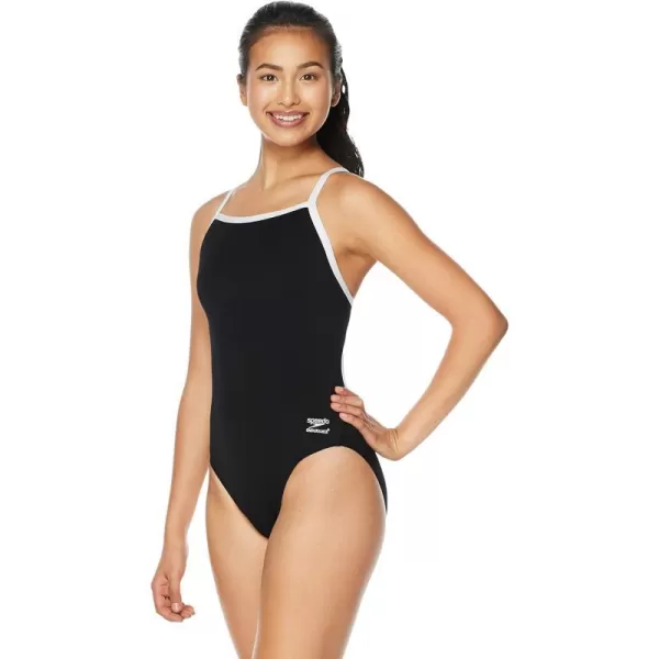 Speedo Womens Swimsuit One Piece Endurance Flyback Solid Adult Team ColorsSpeedo Black