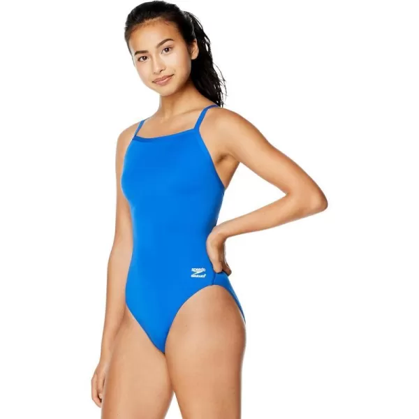 Speedo Womens Swimsuit One Piece Endurance Flyback Solid Adult Team ColorsSpeedo Blue