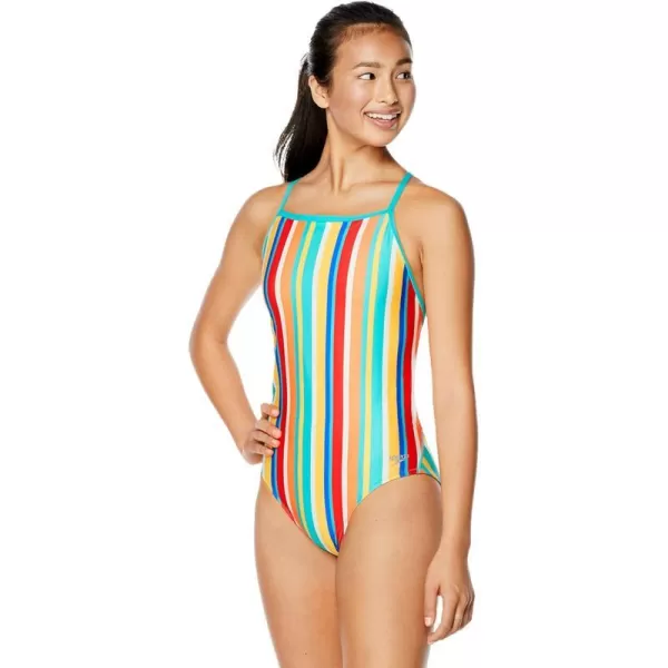 Speedo Womens Swimsuit One Piece Endurance The One Printed Team ColorsClean Stripe