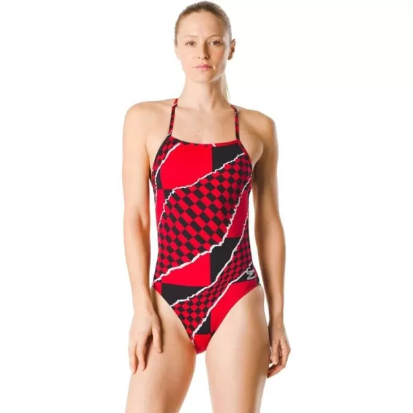 Speedo Womens Swimsuit One Piece Endurance The One Printed Team ColorsTrending Speedo Red