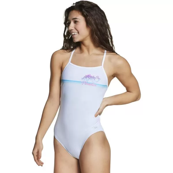 Speedo Womens Swimsuit One Piece Endurance The One Printed Team ColorsWhite