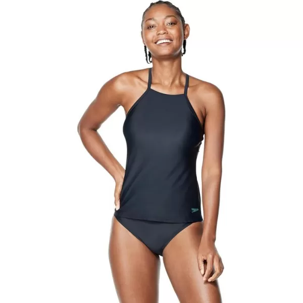 Speedo Womens Swimsuit Top Tankini Adjustable High NeckSpeedo Black