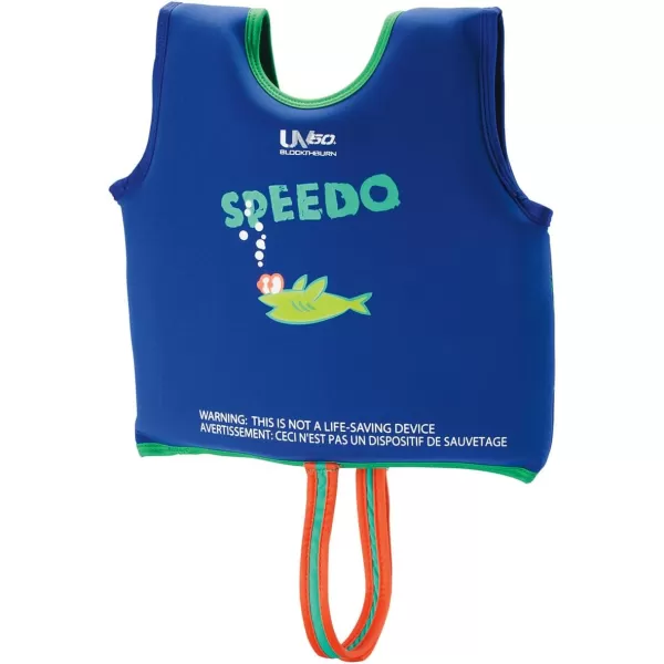 Speedo Kids Begin to Swim Flotation Classic Life Vest UPF 50Sapphire Blue Printed
