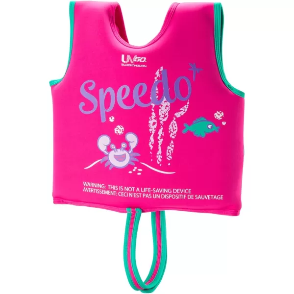 Speedo Kids Begin to Swim Flotation Classic Life Vest UPF 50Sapphire Blue Printed