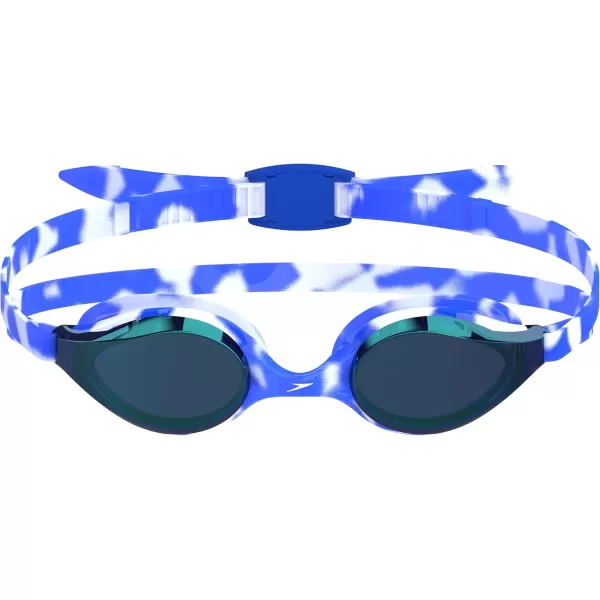 Speedo Kids Swim Goggles Junior Hyper Flyer Ages 614Cobalt BlueBaja BlueIrisEmerald Mirrored