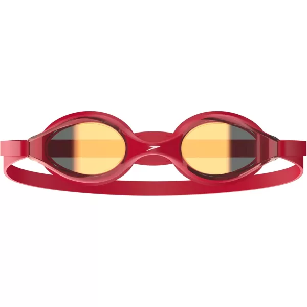 Speedo Kids Swim Goggles Junior Hyper Flyer Ages 614Tlat Scarlet SteelCrimsonmirror