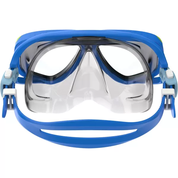 Speedo Kids Swim Snorkel Dive Mask AntiFog with Nose Cover Adventure SeriesM Bright BlueClear