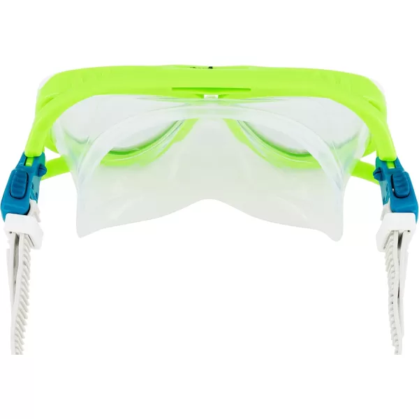 Speedo Kids Swim Snorkel Dive Mask AntiFog with Nose Cover Adventure SeriesMS Green GeckoClear