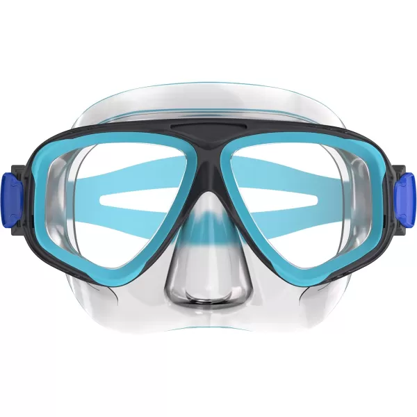 Speedo Kids Swim Snorkel Dive Mask AntiFog with Nose Cover Adventure SeriesMS Speedo BlackClear
