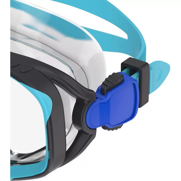 Speedo Kids Swim Snorkel Dive Mask AntiFog with Nose Cover Adventure SeriesMS Speedo BlackClear