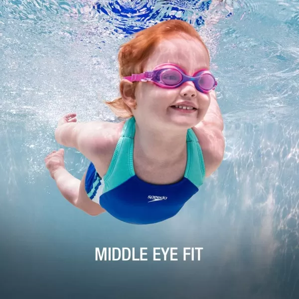 Speedo Skoogles Kids Swim Goggles No Leak AntiFog Easy to Adjust and Comfortable with UV ProtectionBright Pink