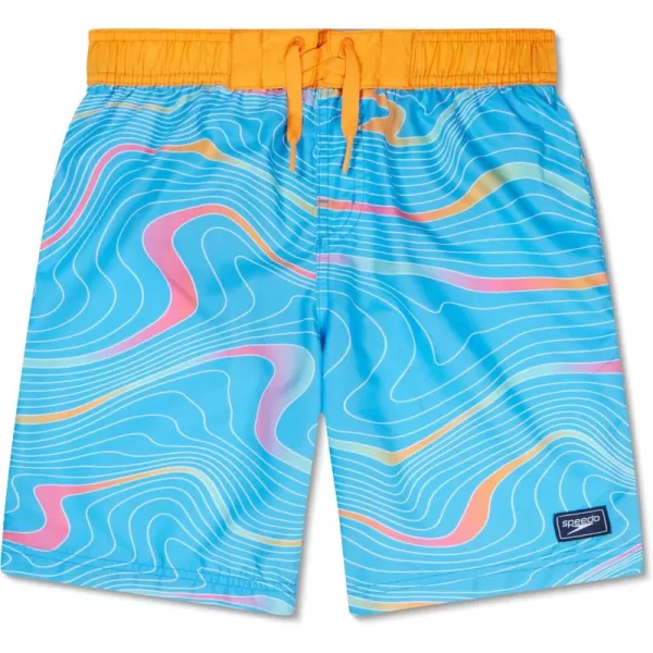 Speedo Boys Swim Trunk Knee Length Boardshort EBoard PrintedMandarin Peel