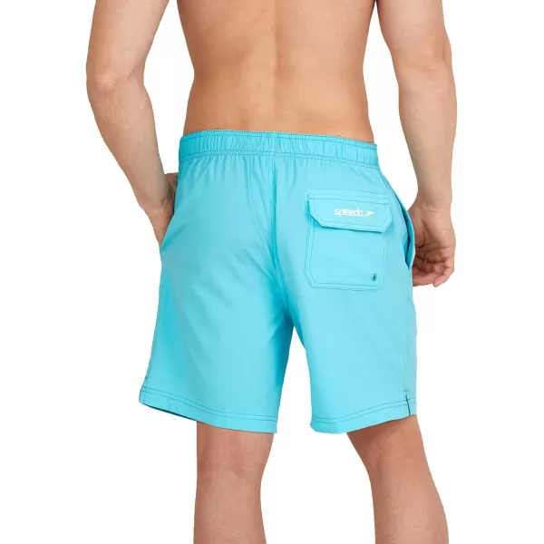 imageSpeedo Mens Swim Trunk Mid Length Redondo SolidBlue Atoll