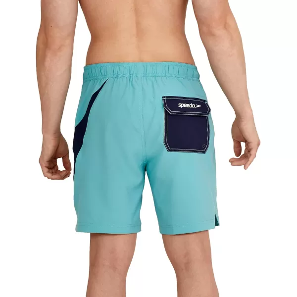 imageSpeedo Mens Swim Trunk Mid Length Redondo SolidBoom Porcelain