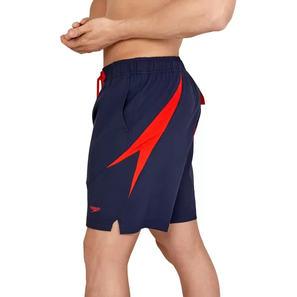 imageSpeedo Mens Swim Trunk Mid Length Redondo SolidBoom RedPeacoat