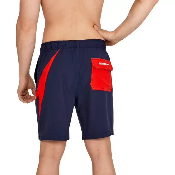 imageSpeedo Mens Swim Trunk Mid Length Redondo SolidBoom RedPeacoat