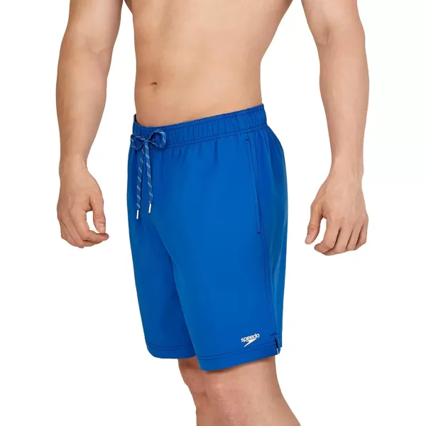 imageSpeedo Mens Swim Trunk Mid Length Redondo SolidSpeedo Blue