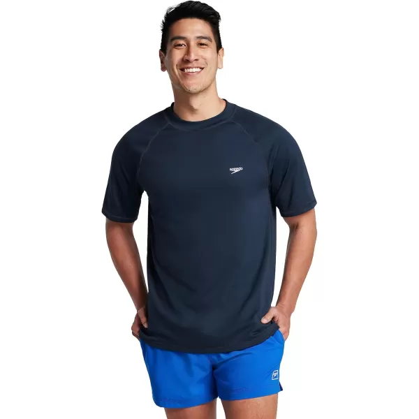 imageSpeedo Mens UV Swim Shirt Short Sleeve Loose Fit Easy TeeNew Navy