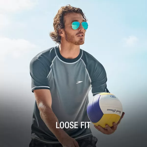 imageSpeedo Mens UV Swim Shirt Short Sleeve Loose Fit Easy TeePeacoat