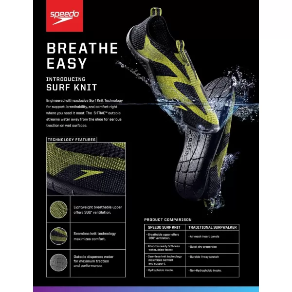 imageSpeedo Mens Water Shoe Surf KnitBlackGrey