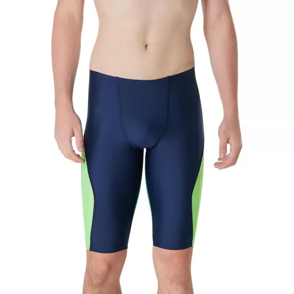 imageSpeedo Mens Swimsuit Jammer Prolt SolidBlock Team NavyBright Green