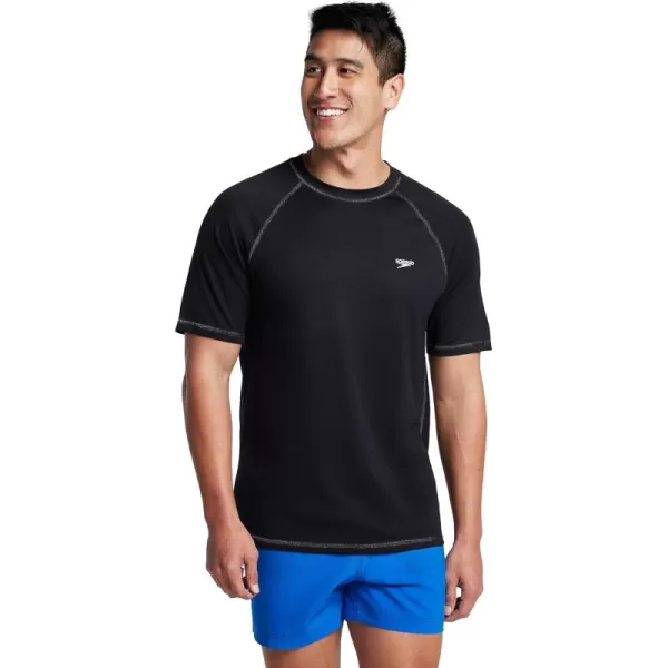 imageSpeedo Mens UV Swim Shirt Short Sleeve Loose Fit Easy TeeSpeedo Black