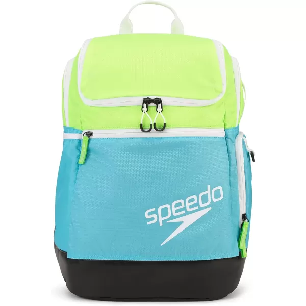 imageSpeedo Unisex Large Teamster 20 Backpack 35Liter  Speedo BlackGreen GeckoBlue 20