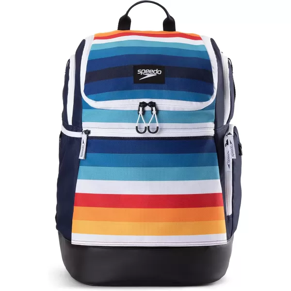 imageSpeedo Unisex Large Teamster 20 Backpack 35Liter  Speedo BlackSodalite Blue Stripe 20